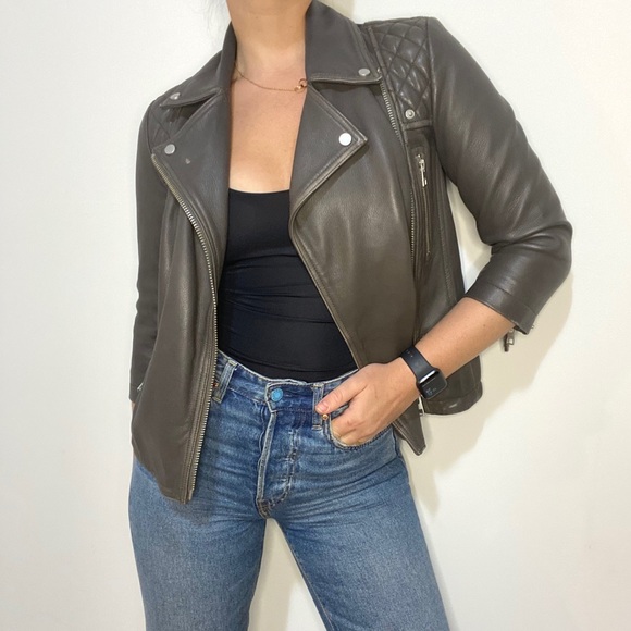 AllSaints Limited Biker/Moto Leather Jacket - Picture 2 of 11